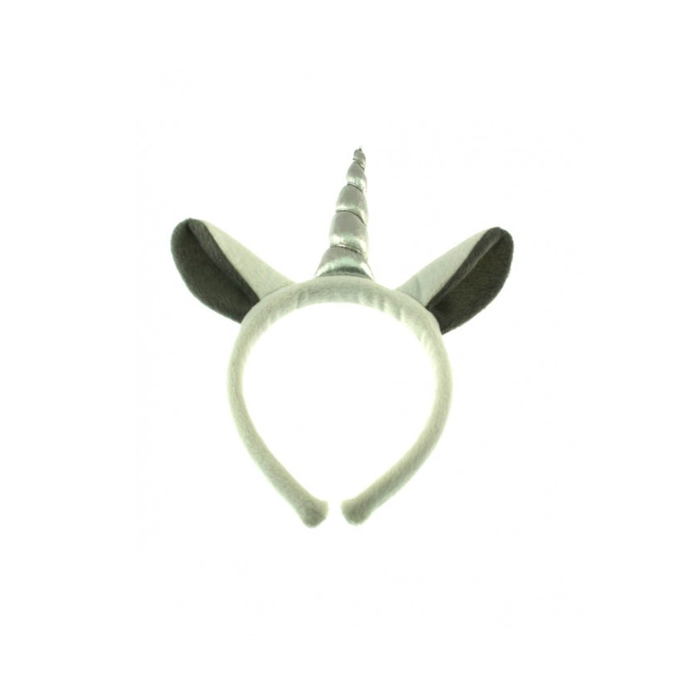 Zac's Alter Ego - Unicorn silver horn Ohren Haarband - Weiß/Silberfarben